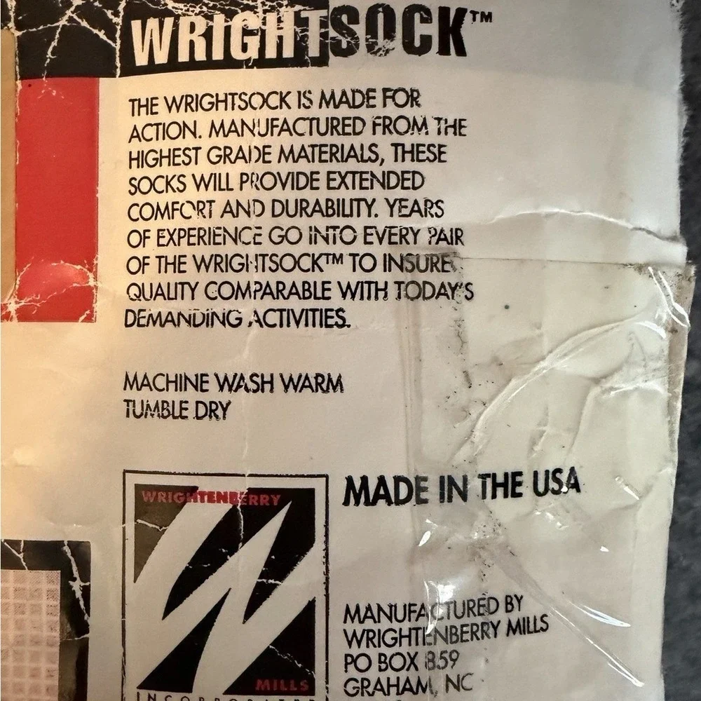 Vintage Wrightsock Soccer Socks Mens Size 10-13 White Blue Stripe 100% Nylon‎
